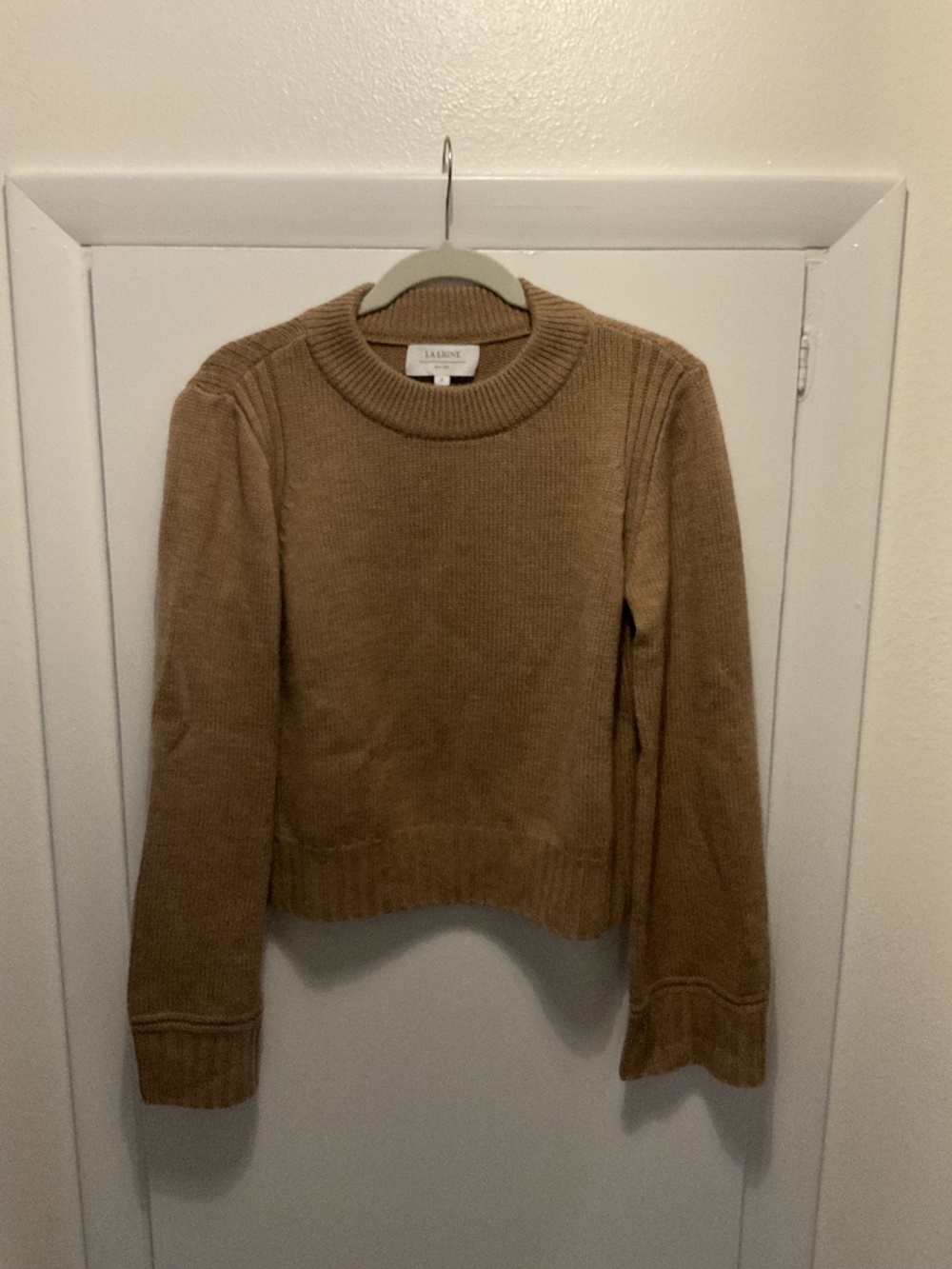 La Ligne 100% Merino Wool Sweater, Camel Color, Size Small